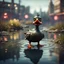 Placeholder: duck devil in pond, in the style of a fallout 4,bokeh like f/0.8, tilt-shift lens 8k, high detail, smooth render, down-light, unreal engine, prize winning