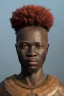 Placeholder: african head portrait, warrior costume, village, meditation, woods, galaxy sky, 8k quality