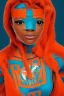 Placeholder: Coptic Art Style of Elle photorealistic portrait painting Afrofuturism Miami Dolphins-themed female superheroine orange and teal skin-tight costume Reisha Perlmutter Leng Jun Stan Lee Joseph Ducreux Kehinde Wiley Boris Vallejo Jeff Koons Marvel Comics chunyu japanesehighschool academic art street art 64 megapixels Pixar, Disney 3d digital art, Maya 3D, ZBrush 3D shading dynamic lighting iridescent