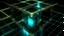 Placeholder: Square tesseract from movie Loki, located strictly in the middle of picture with space around it and with glow in tesseract, but without glow below it, without background or table.