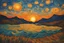 Placeholder: Ein sonnenuntergang im Van gogh stil