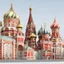 Placeholder: 3D realistic letter of the capital Moscow, real color of buildings with the letter "У". with white background