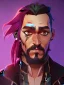 Placeholder: Portrait of a 30 year old strange gay wizard like Jack Sparrow