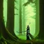 Placeholder:  Woman witch in the dark forest