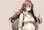 Placeholder: full body of a brown haired anime manga pregnant girl with eyeglasses