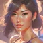 Placeholder: portrait Anime japanese woman cute-fine-face, dark hair, pretty face, realistic shaded Perfect face, fine details. realistic shaded lighting by Ilya Kuvshinov Giuseppe Dangelico Pino and Michael Garmash and Rob Rey, IAMAG premiere, WLOP matte print, cute freckles, masterpiece
