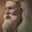 Placeholder: An old man with a long beard old Arabic and green Turkish turban feature ray tracing 4k realistic