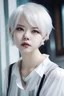 Placeholder: pirate woman, pale skin, short light blue hair, like Yoo Jeongyeon