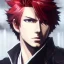 Placeholder: Detailed anime boy, crimson red hair, classic taper hairstyle, dante dmc5 hairstyle, wolf ears protruding out, white trench coat, intricate details, full body portrait, keep head in frame, slight smile, black Japanese motif, concept art, highly detailed, digital painting, concept art, sharp focus, illustration, art by Yoji Shinkawa, WLOP and greg rutkowski and alphonse mucha and artgerm and yanjun Chen and Junji ito and Makoto Shinkai, HDR, octane render, highly detailed