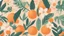 Placeholder: a pattern with oranges, leaves, and flowers, an abstract tropical landscape, tropical background, botanical background, poster composition, tropic plants and flowers, tropical mood, poster illustration, lush garden leaves and flowers, stylized background, flat illustration, digital illustration poster, artwork, abstract nature landscape, middle close up composition, poster background, colorful tropical plants, in style of digital illustration