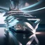 Placeholder: Futuristic cozy superyacht silver design, diamond-framed impressive, movie lighting, high resolution, 8K