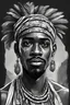 Placeholder: 2d black and white icon drawing of Caribbean griot