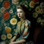Placeholder: Top model Sara grace wallerstedt, autochrome, flowered wallpaper