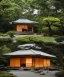 Placeholder: Japanese tea house under a glass dome on an asteroid in space