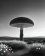 Placeholder: ULTRA REALISTIC, B&W Photograph, A mushroom cloud made of WHITE FLOWERS, in the distance in the desert, at Golden Hour, cinematic, cinematic shot, dynamic composition, details, intricate detail, professional lighting, film lighting, 35mm, anamorphic, lightroom, cinematography, bokeh, lens flare, film grain, hdr10, 8k, Roger Deakins, incredibly detailed, reflect, sharpen