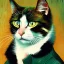 Placeholder: Portrait of a cat by Van Gogh