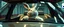 Placeholder: car driving happy 2d fluffy alien hippo bunny man in the style of Escher and Giger and Fallout 4, pinhole cam, airbrush 3d rendering, on tv screen:A five-second cinematic single take in a clean industrial presentation hall.