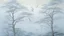 Placeholder: A pale bluish white foggy treetops with birds painted by Peter Carl Faberge