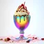 Placeholder: Iridescent delectable sundae, 3d white backround