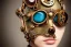 Placeholder: Beautiful steampunk portrait of a robot cyborg in a gemstone mask