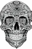 Placeholder: outline art for horror coloring pages for adults with skull, white background, Sketch styl, only use outline. Mandala style, clean line art, no shadows and clear and well outlined, Intricate Patterns and Details