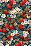 Placeholder: boho Watercolor Of Floral Pattern, strawberry field, Flowers, Repeating Patterns, boho