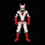 Placeholder: Catman art illustration black background red and white color full body