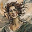 Placeholder: Painting of a mythical Celtic Banshee girl, in the Expressionist style of Egon Schiele, Oskar Kokoschka, and Franz Marc, in muted natural colors