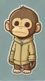 Placeholder: un lindo mono con una sudadera, sticker, caricatura