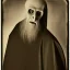 Placeholder: Russian Orthodox nosferatu vampire with a long beard made of flesh with long arms and fingers and a robe made a human faces