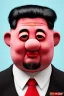 Placeholder: Waist up muppet Portrait, Kim Jong-un muppet doll, black suit, photo studio, red background, unreal engine 5, concept art, art station, god lights, ray tracing, RTX, lumen lighting, ultra detail, volumetric lighting, 3d.