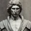 Placeholder: White Statue adam driver , Rome style sculpture, full body, fresco background, hyper realistic, 8k,