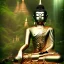 Placeholder: Buddha in a jungle, hyper realistic, photography, rays, amazing lighting