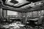 Placeholder: corporation council room, post-apocalyptic, comicbook concept art style