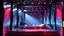 Placeholder: a 3d recursive structre stage made of metallic color 3d structures, pertty artistc background,dynamic lights