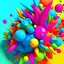 Placeholder: cartoon color explosion 3d background