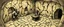 Placeholder: artist drawn fantasy map of 4x4 meter room, with an ogre and an orc captain, and a chest under a table, the room is rough and cavelike, we also see winding paths around the room
