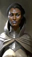 Placeholder: A tall human woman with tanned skin. Her face, marked by the years, always has a smirk on it, showing her superiority in the eyes of the others. She is dressed in grey armor and wears a cape.