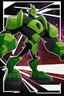 Placeholder: A new space creature from Ben 10 cartoon. Strong and graceful. Advanced metal. Magical power, precise detail and intense power Add "full body view" as a prefix. Use an aspect ratio (dimensions) that is mor vertical (3:4 vs 4:3), move the camera back ("extreme long range view"), move camera upward rather than being at hip height ("high angle view" or "eye-level view"). Describe her shoes or stance, as well as what you see over her head