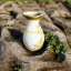 Placeholder: artistic photo of a tiny cracked ceramic vase repaired with gold, kintsugi, garden setting, beautiful landscape photography, beautiful, vines and leaves, delicate, cinematic, high detail, beautiful composition, delicate arrangement, aesthetic, soft lighting, award winning photography, tender