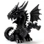 Placeholder: cute black metal dragon, cannon head, Two cannon hands