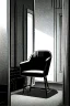 Placeholder: chair in the middle of an empty room, grayscale