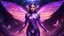 Placeholder: (masterpiece, top quality, best quality, official art, beautiful and aesthetic:1.2),(radial composition:1.2),(1 girl:1.2),a space elf with dragonfly_wings wearing bodysuit made of purple|pink polished (trasparent glowing amber:1.2),suspended in air,hoverings in space,filished (three dimensional polymer) /(texture/),cosmic neural network,(fluid pattern bodysuit:1.2),starry galaxy (nebula:1.2) in background,(iridescent,vivid fancy neon color),symmetrical balance,glowing rainbow color long hair