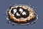 Placeholder: battered deep fried oreo, clean vector style, bold outline