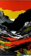 Placeholder: Black mountains near cliffs painted by Andy Warhol