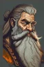 Placeholder: old bearded warrior, portrait, comic style
