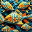 Placeholder: Tessellation, a repeated geometric fish that covers a surface