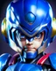 Placeholder: portrait of megamanx, masterpiece, best quality, true color, photorealistic, lifelike, complex light, 1boy,solo, full body, megamanx, helmet, armor, blue eyes, bodysuit, shy, shiny skin, bouncy castle, absurdres, HDR