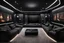 Placeholder: a black themed dedicated home cinema room with LED ambient lighting in the walls make sure the room is completely symmetrical