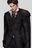 Placeholder: A white male, pointy ears, warlock in a suit, brown hair and brown eyes, fit and handsome. Realistic